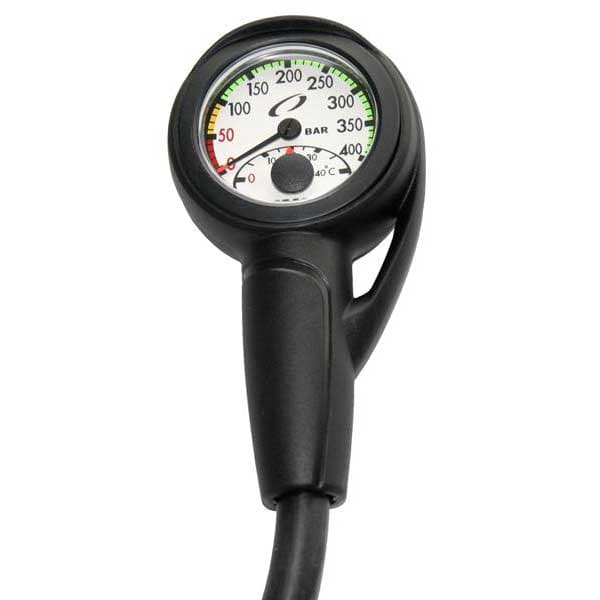 Oceanic Slimline Pro Pressure Gauge Module With Hose & Boot Musta
