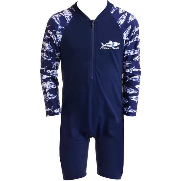 Funky Trunks Uv Långärmad Jumpsuit Go Rompa Chompa Blå 4 Years