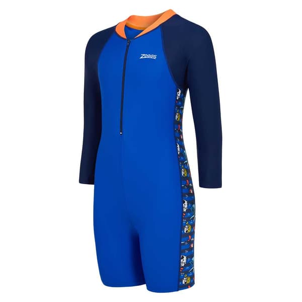 Zoggs Baddräkt Long Sleeve All In One Boys Blå 2 Years