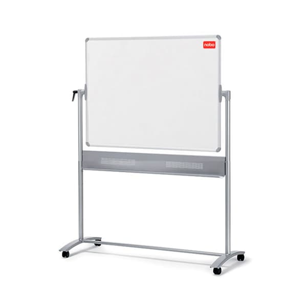 Nobo Melamiini Basic 120x90 Cm Pyörivä Mobiili Valkotaulu Hopeinen
