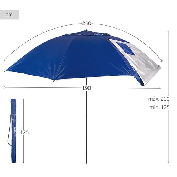 Aktive Ø240cm Uv50 Vindtæt Strandparaply  Ø240cm