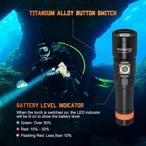 Orcatorch D520 Led Dykkerlygte  1000 Lumens