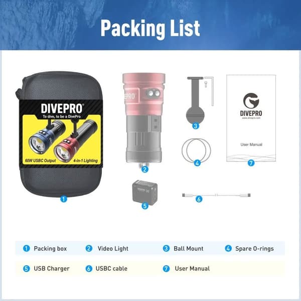 Divepro M80 Focus Plus Dykkerlygte Søvfarvet 8000 Lumens