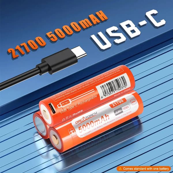 Orcatorch Dc710 Promo Pack Sukelluslamppu Oranssi 3000 Lumens