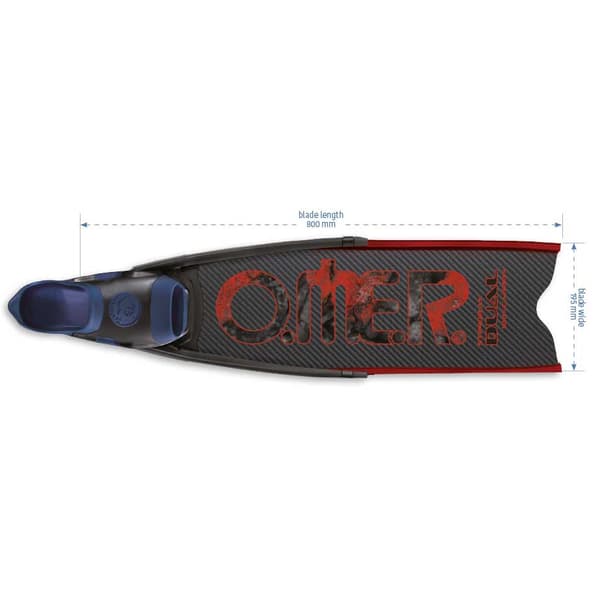 Omer Små Spearfishing Finner Stingray Dual Carbon Sort EU 35-36