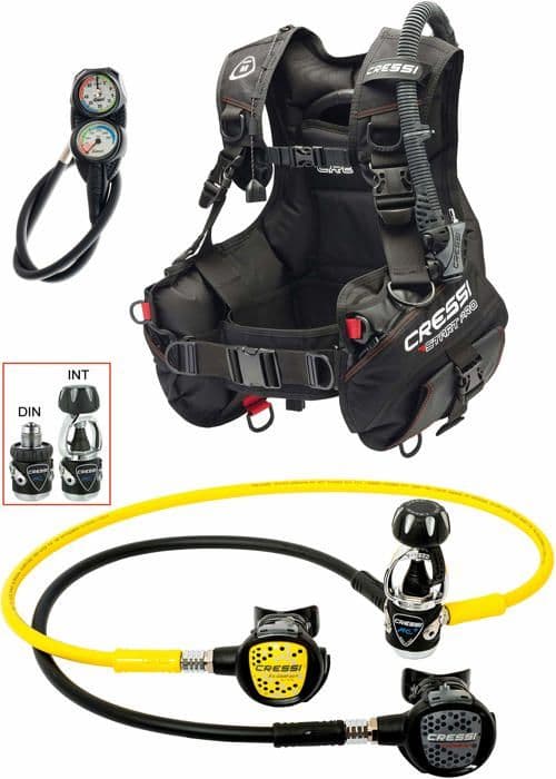 Cressi Fin - IY721804 - Start Pro Scuba Set-Int Diving Mixed
