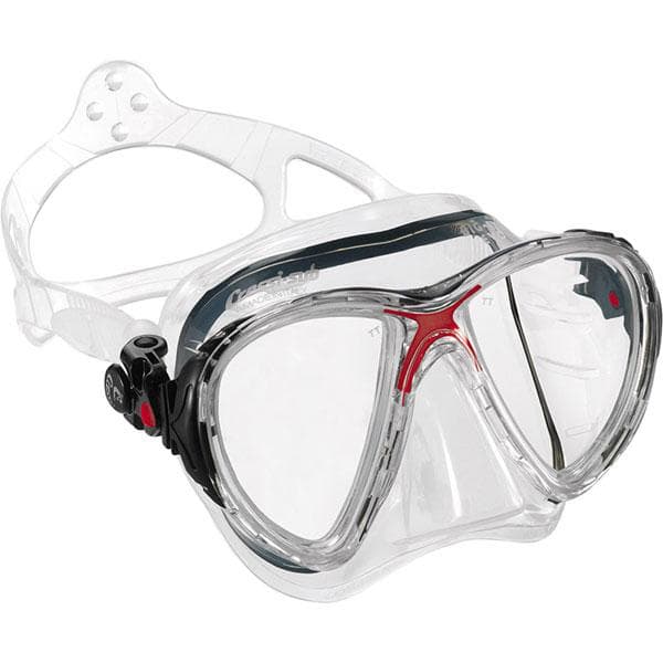 Cressi Dykkermaske Evo Big Eyes Transparent,Rød
