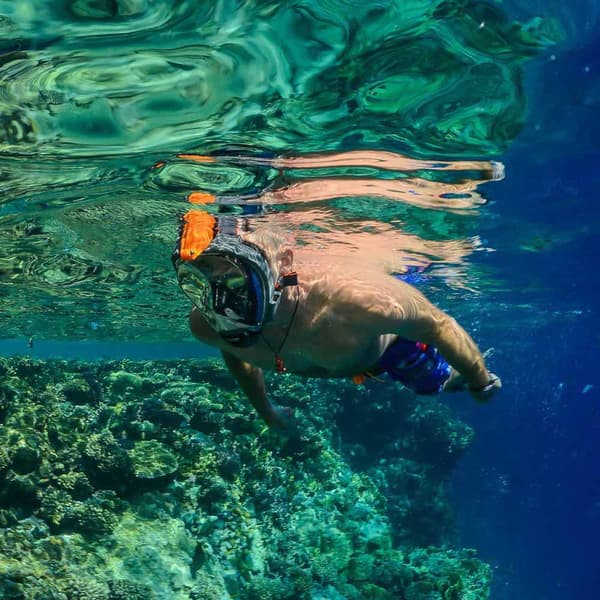 Ocean Reef Koko Kasvojen Snorklausnaamio Kameran Pidikkeellä Aria Qr+ Harmaa S-M