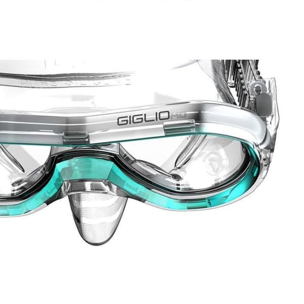 SEAC Giglio, Unisex-adult mono-lins dyk- och snorklingsmask, transparent-ljusblå, standard