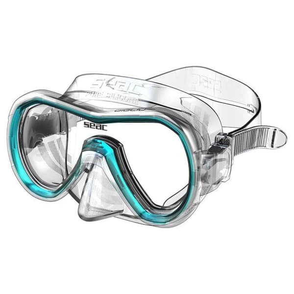 SEAC Giglio, Unisex-adult mono-lins dyk- och snorklingsmask, transparent-ljusblå, standard
