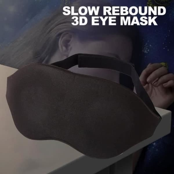 BG07600-3D Contoured Fit sömnögonmask och ögonbindel, konkav gjuten nattsömnmask-svart