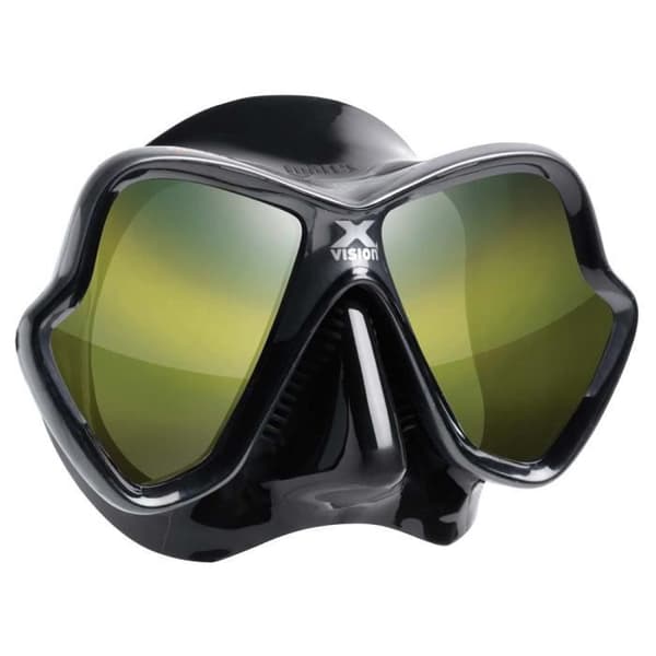Dykmasker - MARES - X Vision Ultra Ls Mirror - Dubbel silikonrock - Gyllene och silverfärgade spegelglas