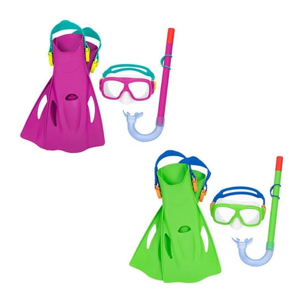 Bestway Snorkel Set Junior Anatomical Strap Assorted Color 37-41 +7 Years Beach and Pool 25019
