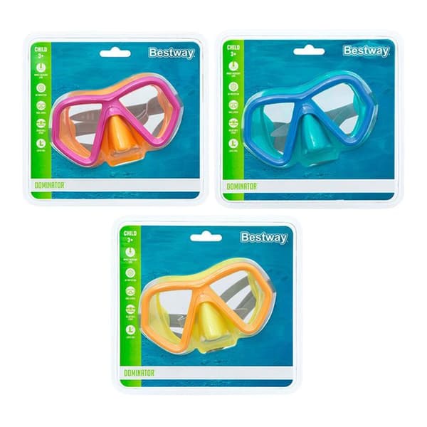 Bestway Dykarmask för barn Anatomiskt band Slumpmässig färg +3 år Strand och pool 22048
