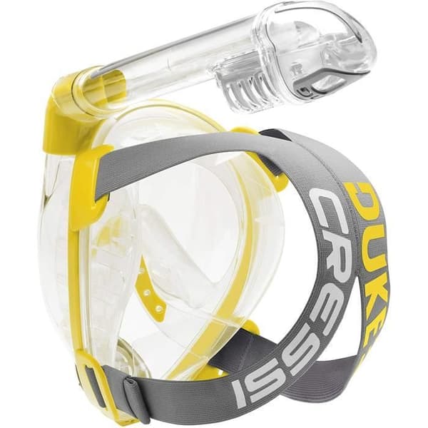 Heltäckande dykmask - Cressi - Duke - M/L - Transparent/Gul - Högt komfort