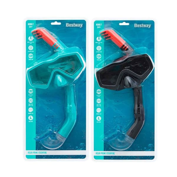 Bestway Adult Mask och Tub Set Anatomisk rem i olika färger +14 år Strand och pool 24071