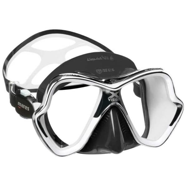 Mares X Vision Chrome Liquidskin - Dykmask i Bi-Silikon Silhouette - Vuxen - Unisex - Svart och Vit