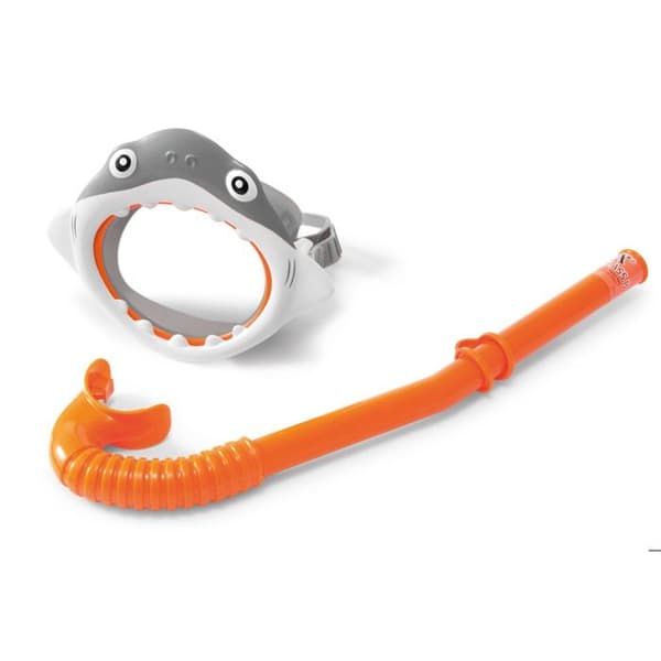 Kit med mask och snorkel - Intex - Haj - Barn 3 till 8 år - Blå färg - Vattensport