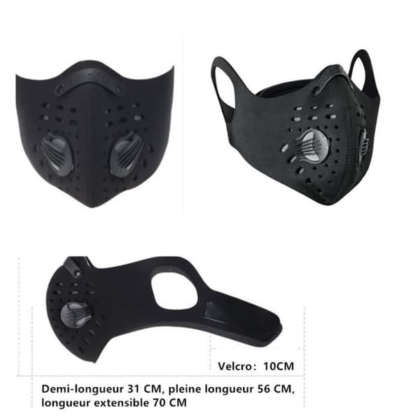 Sportmask - Ej specificerat - Skyddsvisir - Anti-föroreningar - Aktivt kol - Multisport