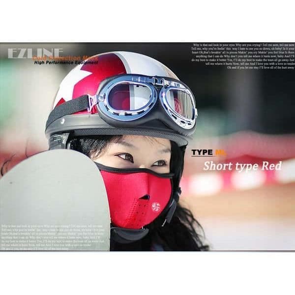 Varm ansikte halsmask Paintball Bike Motorcykel Anti Cold Mask red_poi4942