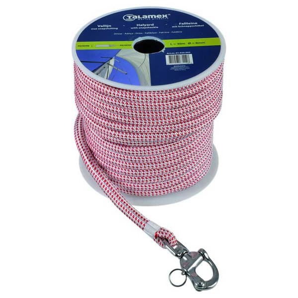 Talamex 8 Mm Rope With Pin Shackle Rød 30 m