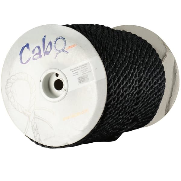 Lalizas 100 M 3 Strand Dobbelt Flettet Reb Sort 20 mm