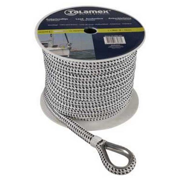 Talamex 12 Mm Anchor Braided Rope With Lead Valkoinen 20 m
