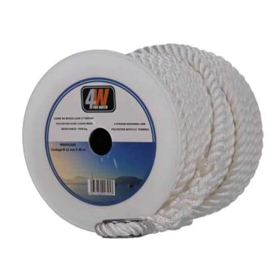 4water 30 M 3 Strängar Polyester Rep Beige 10 mm