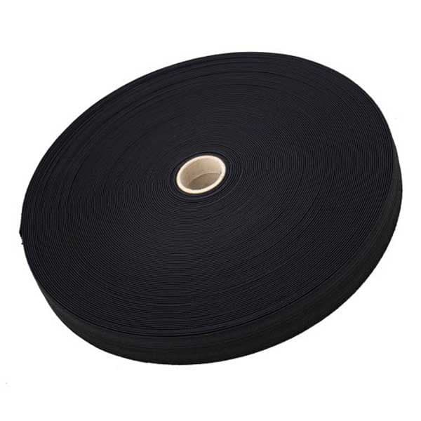Euromarine Flat Elastisk Reb 50 M Sort 30 mm