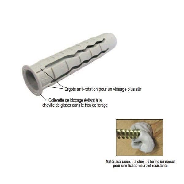 Mångsidiga pluggar - ING FIXATIONER - A170212 - Längd 30mm - Diameter 6mm - Förpackning om 100