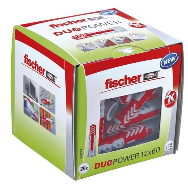 FISCHER - DuoPower all-material ankare 12x60 mm - Låda med 25 st