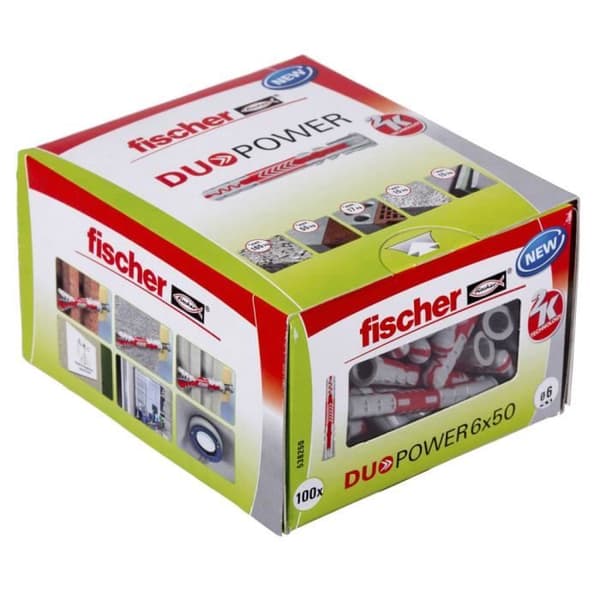 FISCHER - DuoPower all-material ankare 6x50 mm - Låda med 100 st