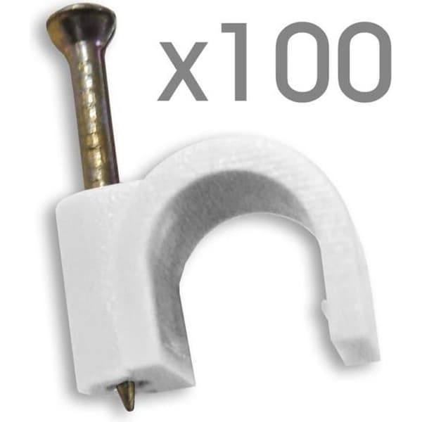 Fästelement eller fästkrokar - ZENITECH - Paket om 100 - Ø5mm - Vit - CE-certifierad