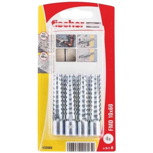 Expansionsankare i metall - Fischer - FMD 10 x 60 K NV - 60 mm - 12 mm - 532685 - 1 set