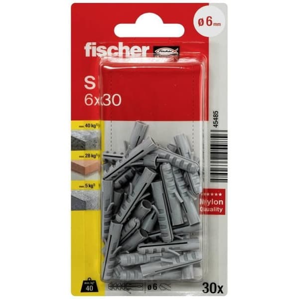 Ankare - Fischer - S 6 K NV - Nylon - 30 mm - I förp