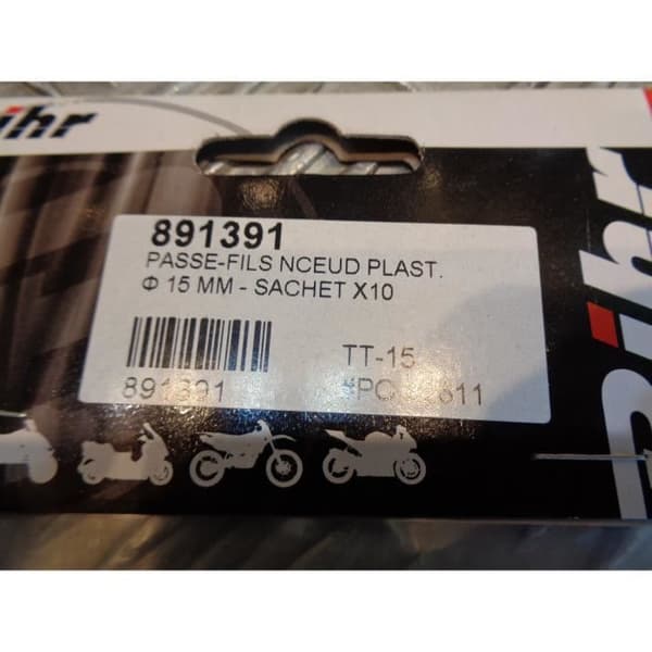 påse med 10 x genomskinlig vit plastknut wire pass diam 15mm fixering elektrisk ledningsmatta TT-15 bihr 891391