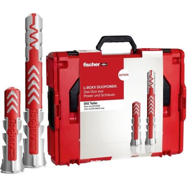 Fischer DUOPOWER 558627 dymlingssats - 910 delar - Nylon av hög kvalitet - Grå