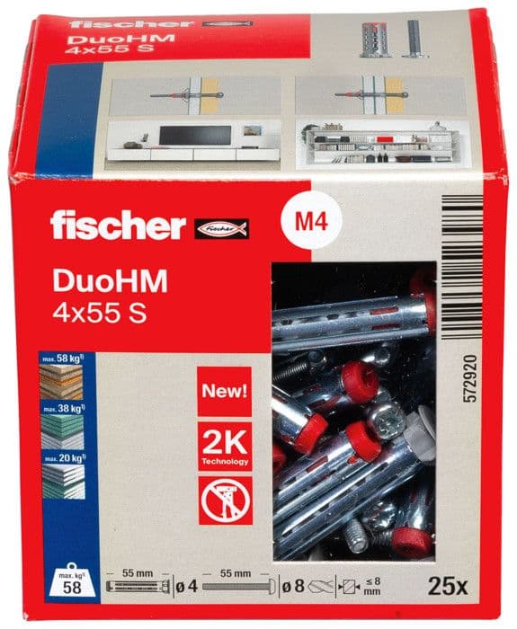 Metallpinnar för ihåliga kroppar DuoHM 4X55 PZ-ände - FISHER - 572920
