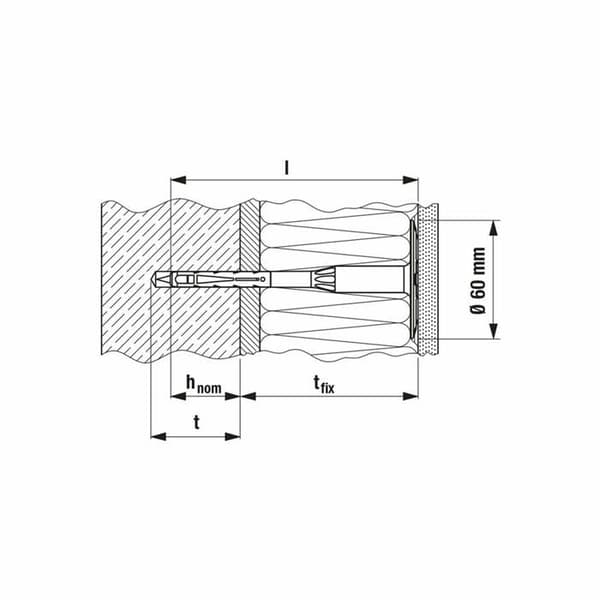 Fischer - 546805 - Förpackning med 100 stycken isolerande gipspinnar med plastspik Vit PN8/100 mm