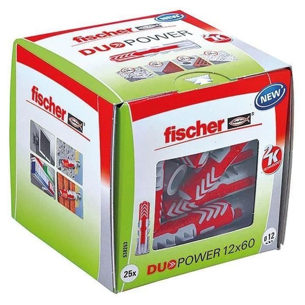 FISCHER - DuoPower all-material ankare 12x60 mm - Låda med 25 st