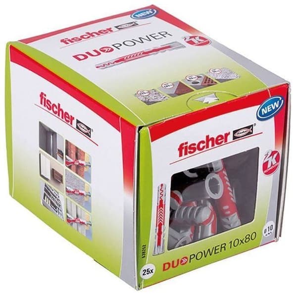FISCHER - DuoPower all-material ankare 10x80 mm - Låda med 25 st