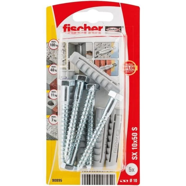 FISCHER - Nylon krage plugg sx 10x50 s blister x5