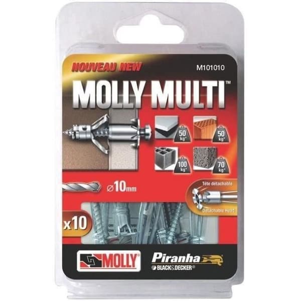 Molly multiplugg 5x60 med spånskiva skruvblisterförpackning om 10 st