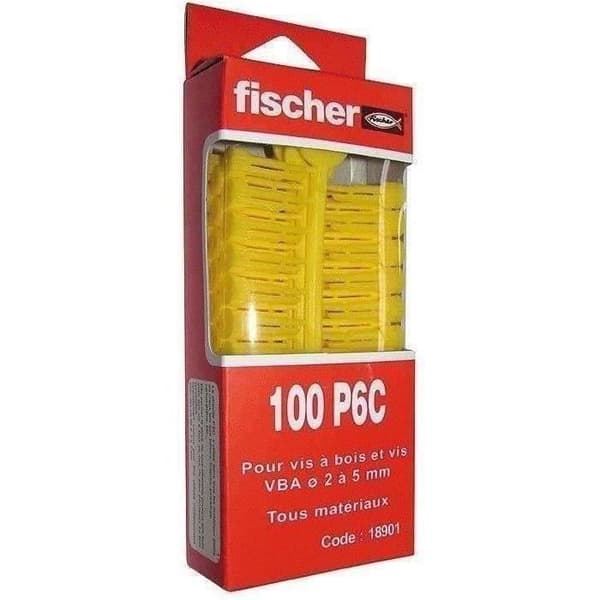 Multifunctionell plugg - FISCHER - PC 8 - 34 mm - Polypropen - Förpackning om 100 stycken