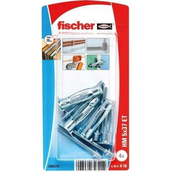 Hålpluggar med gängad fot hm5x37 - FISCHER - Blister med 4