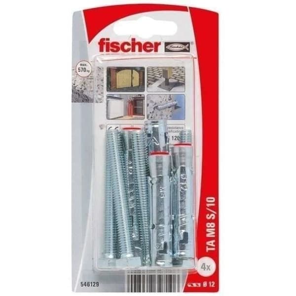 FISCHER Tung gummiplugg tam 8s - Blister av 4