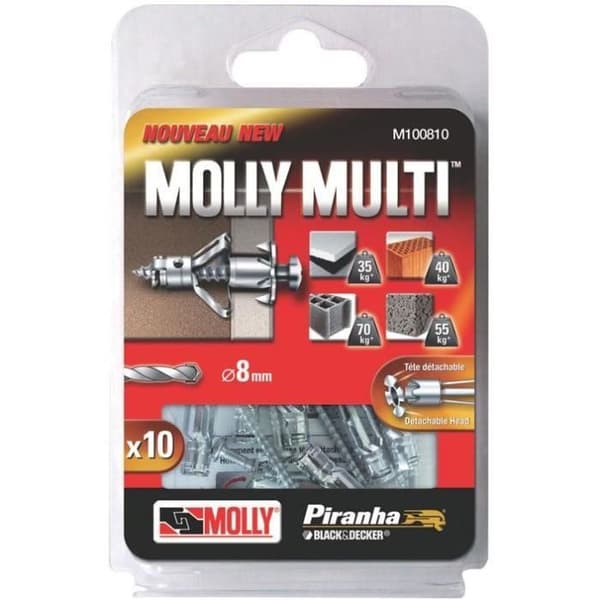 Molly-metallankare multi 4x37 + spikskruv blister med 10 stycken