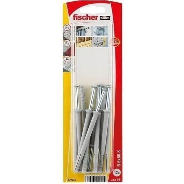 FISCHER - Spikskruv n 6x80 s blister om 12