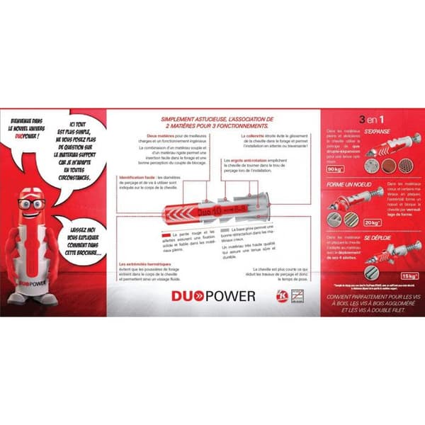 Sortiment av pluggar - FISCHER - RedBox DuoPower - 280 delar - Nylon - Universell