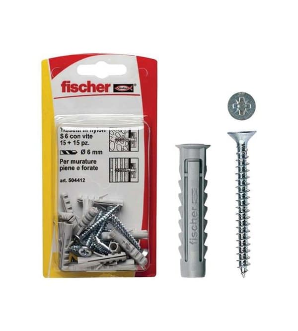 Krångel - enkel montering Fischer - 31789 - , Krångel SX 8 S K med skruv för massiva väggar och hålade tegel.